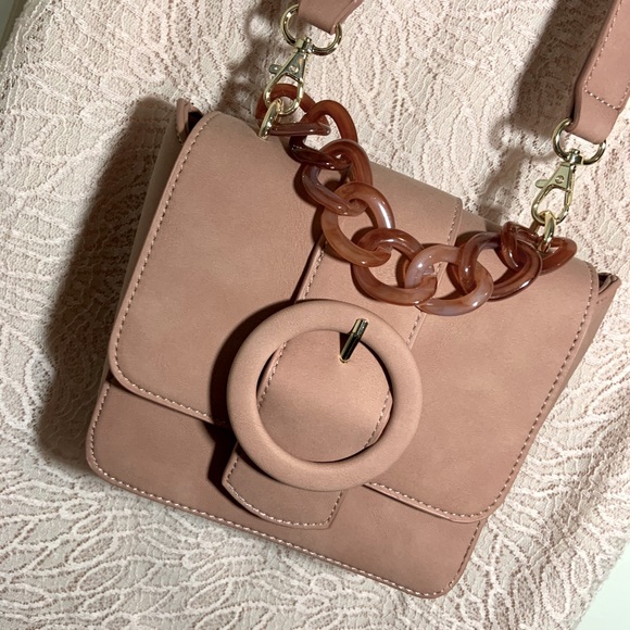 JustFab Handbags - NEW | Resin Chain | Dusty Rose Crossbody Bag